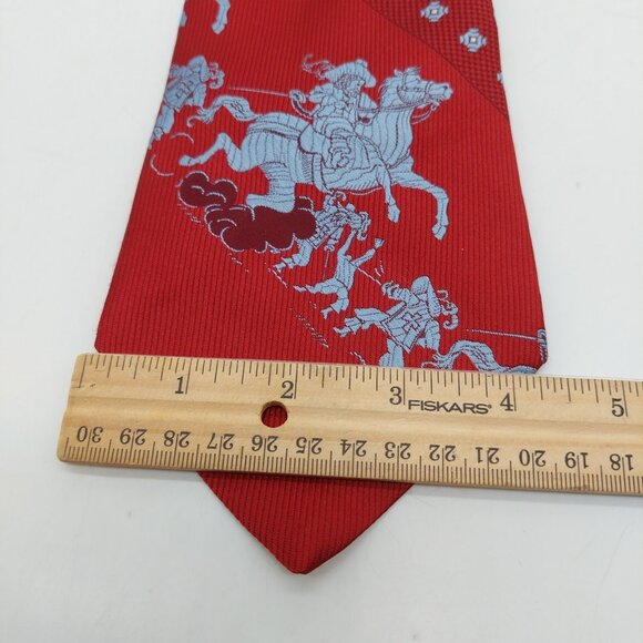 Three Musketeers Pattern Red Necktie Ted Blue - Picture 3 of 10